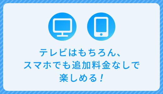 テレビはもちろん、スマホでも追加料金なしで楽しめる！