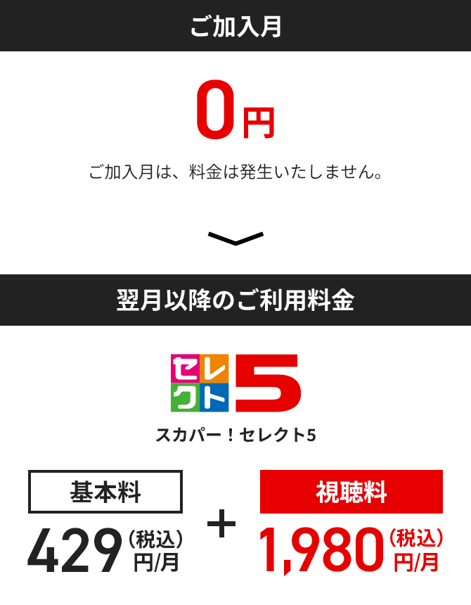 ご加入月　翌月以降のご利用料金