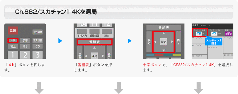 Ch.882/スカチャン1 4Kを選局