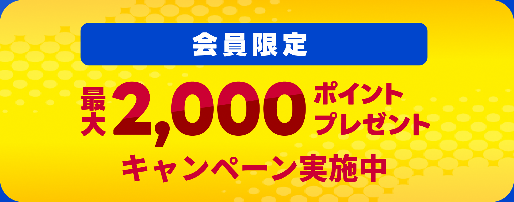 会員限定 最大2,000ポイントプレゼント キャンペーン実施中