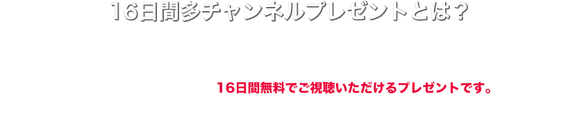 16日間多チャンネルプレゼントとは？